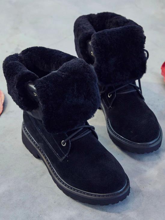 Fashion Solid Plush Soft Snow Boots