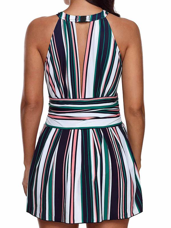 Plus Size Stripes One-piece Swimwear