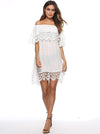 Lace Tulle Sexy Off-the-shoulder Cover-Ups Swimwear