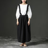 Black Casual Loose Women Summer Suspender Skirt