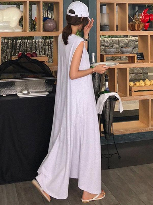 Casual Cotton Sleeveless Long Dress