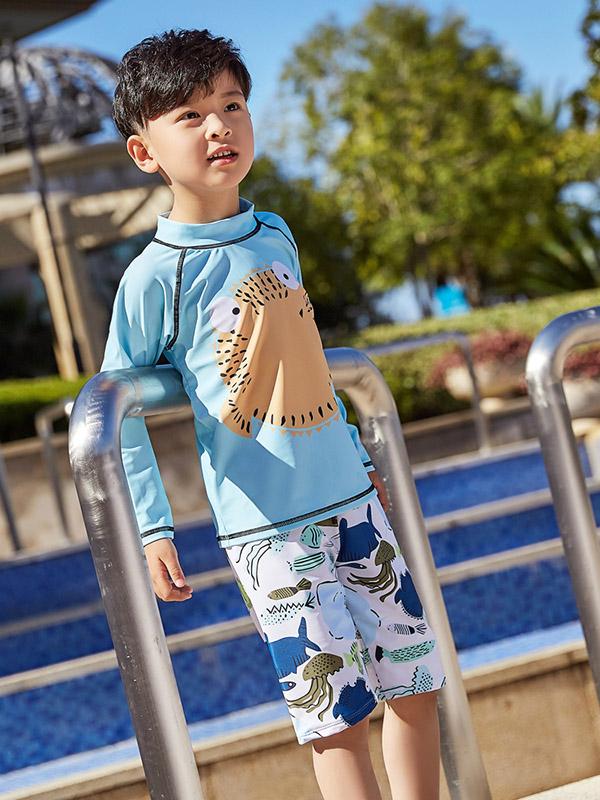 AONIHUA Long Sleeves Little Boy Swimwear