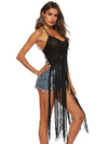 Spaghetti Strap Hollowed Tassels Cover-Up