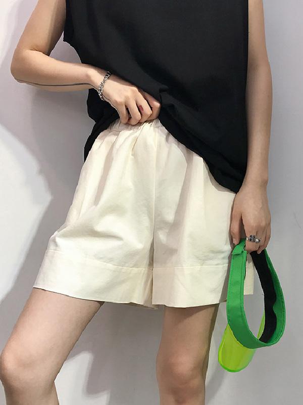 Solid Wide Leg Shorts