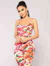 Spaghetti-neck Printed Jumpsuits