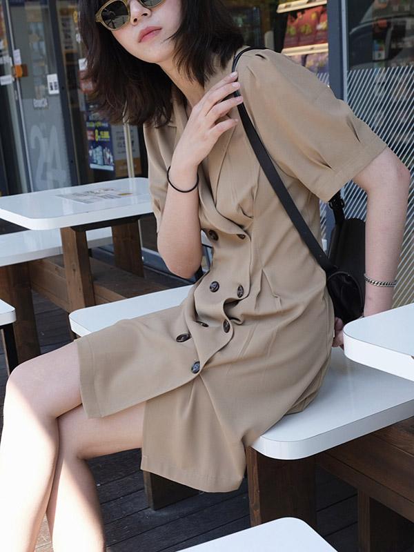 Vintage Fashion V-neck Suit Dress