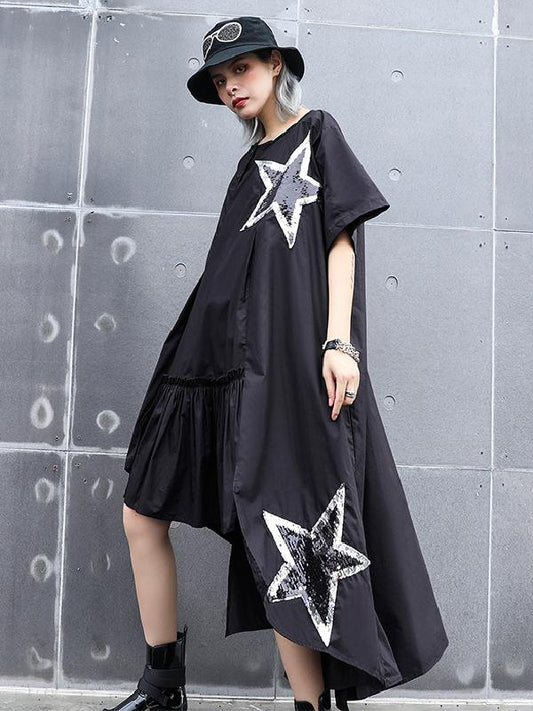 Oversize Asymmetric Stars Dress