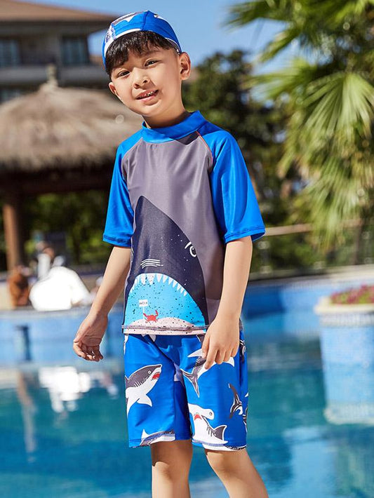 AONIHUA Beach Short Sleeves Boy Swimwear