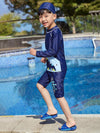 AONIHUA Navy Blue Boy Swimwears