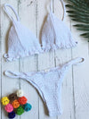 Smocked Triangle Top With Panty Bikini Set