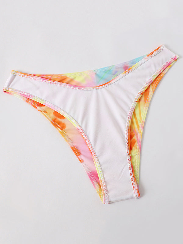 Tie-Dyed Long Sleeves Bikini Swimsuit