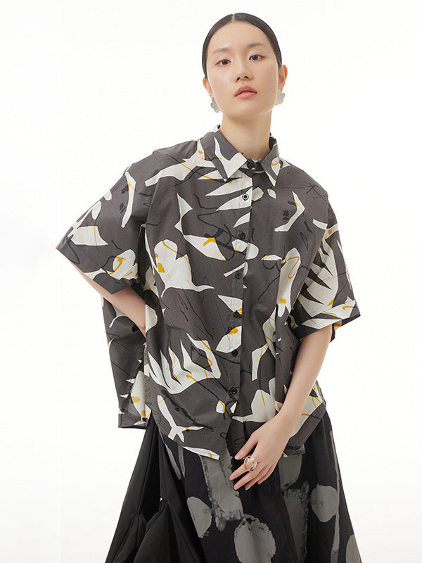 Urban Fashion Loose Geometric Printed Blouse