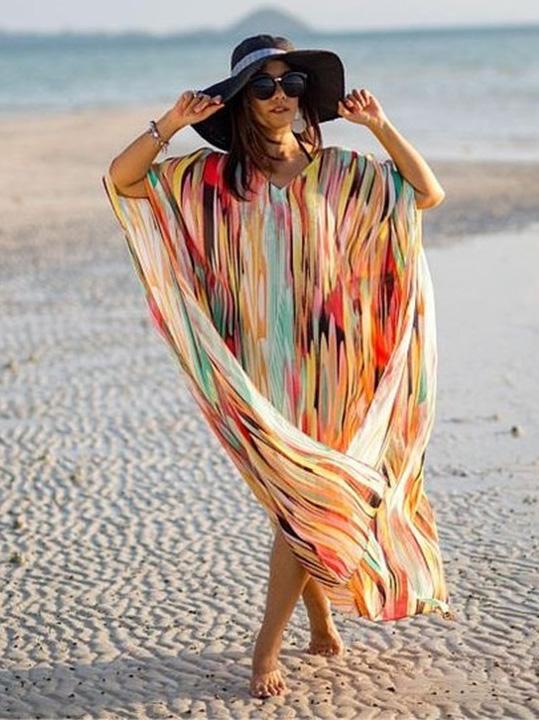 Loose Plus Size Colorful Cover-up Swimwear