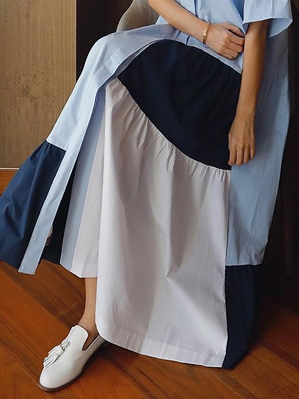 Loose Split-joint A-line Long Dress