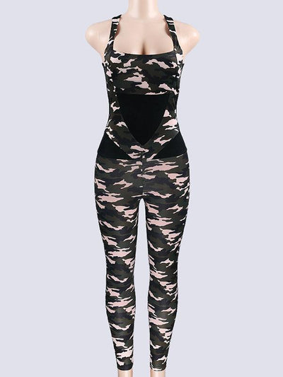 Disruptive Pattern Cross Jumpsuits