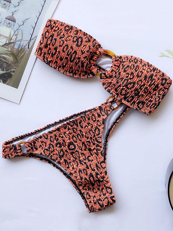 Sexy Breast Wrap Buckle Bikini Swimsuit