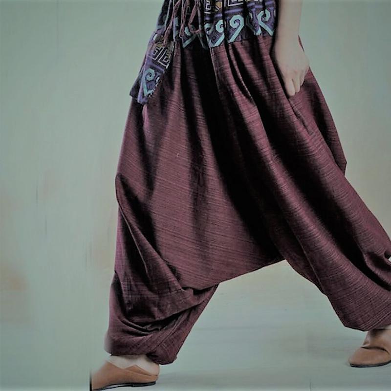 Ethnic Linen Spring Casual Cross-Pants