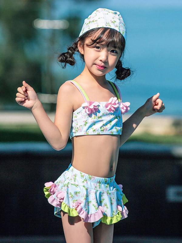 AONIHUA Floral Lovely Girl Two Piece Swimwear