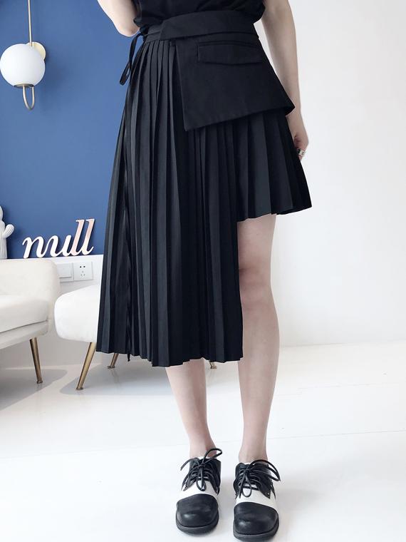 Cropped Designed Pleated Skirt