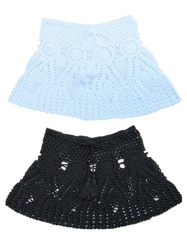 Sexy Hollow Crochet A-Line Skirt Bottom