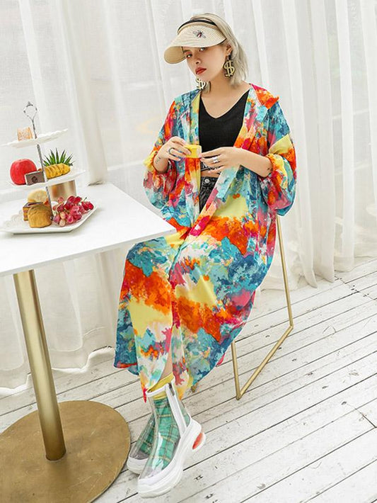 Loose Tie-dyed sun-proof Cover-up