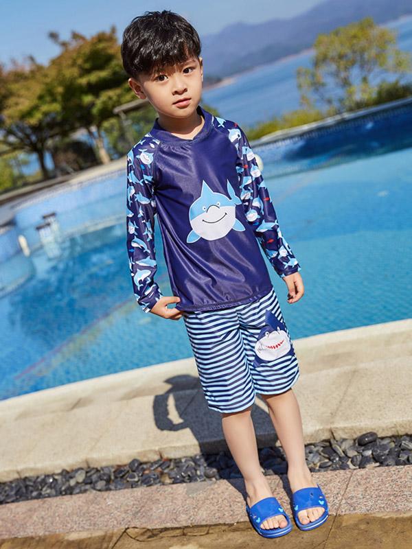 AONIHUA Striped Bottom Boy Swimwear