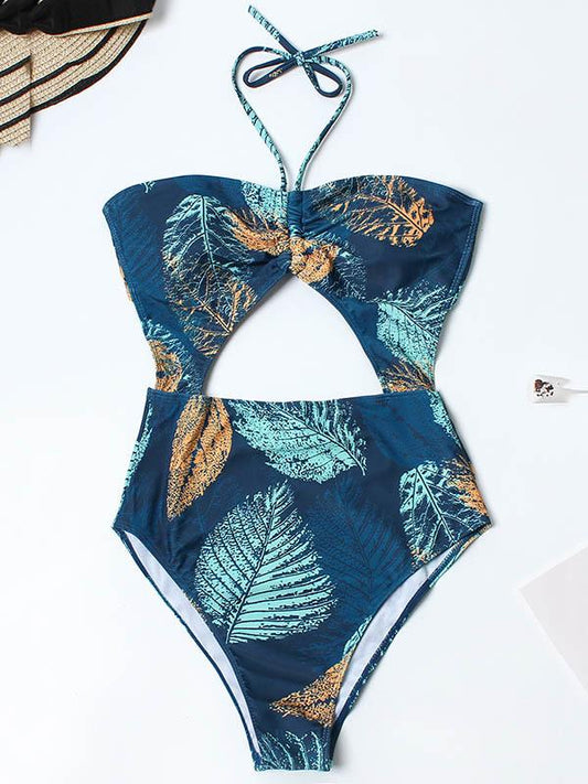 Sexy Strapless Backless Printing One-Piece Swimwear