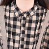 Buykud Lace Spliced Plaid Dot Loose Casual Dress