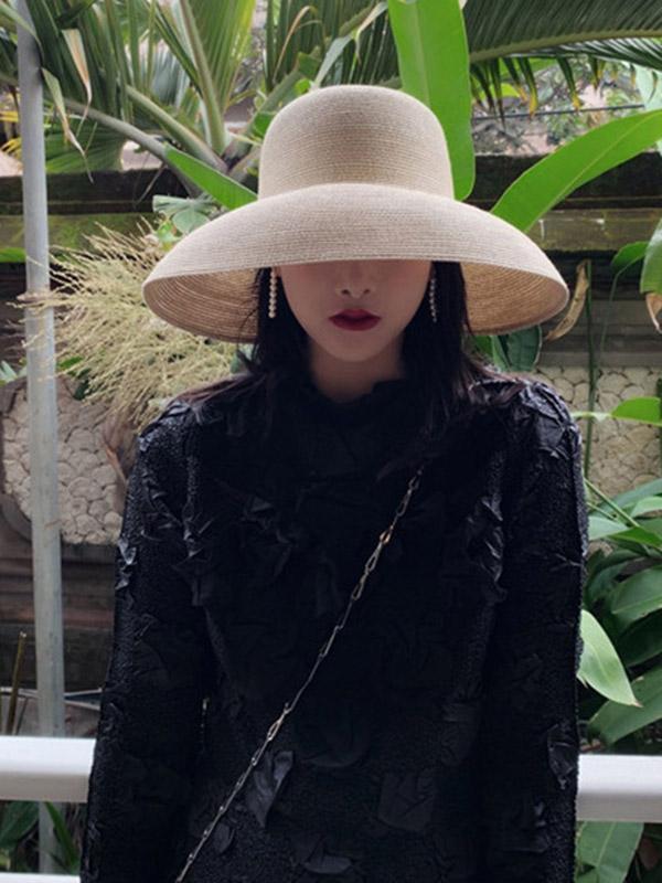 Leisure Long-Brim Sun-Protection Straw Hat