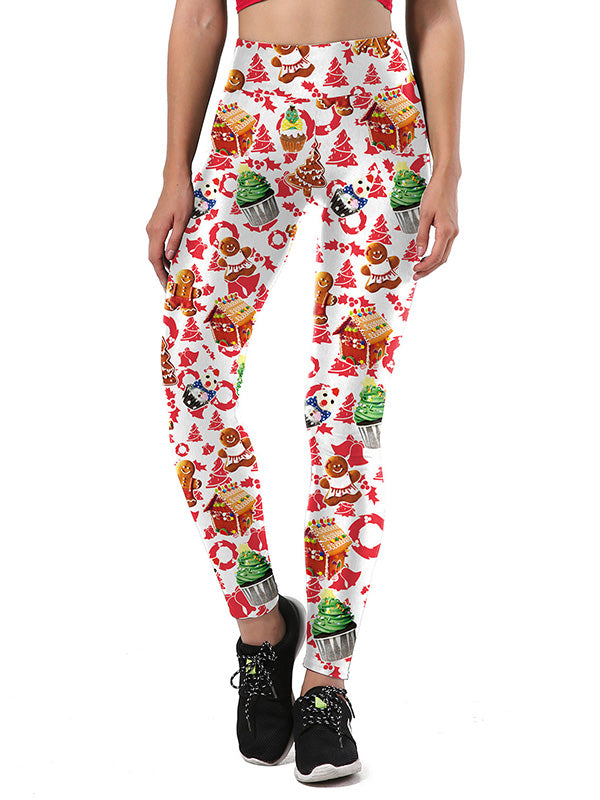 Wrap Christmas Print Bra&Leggings Suits