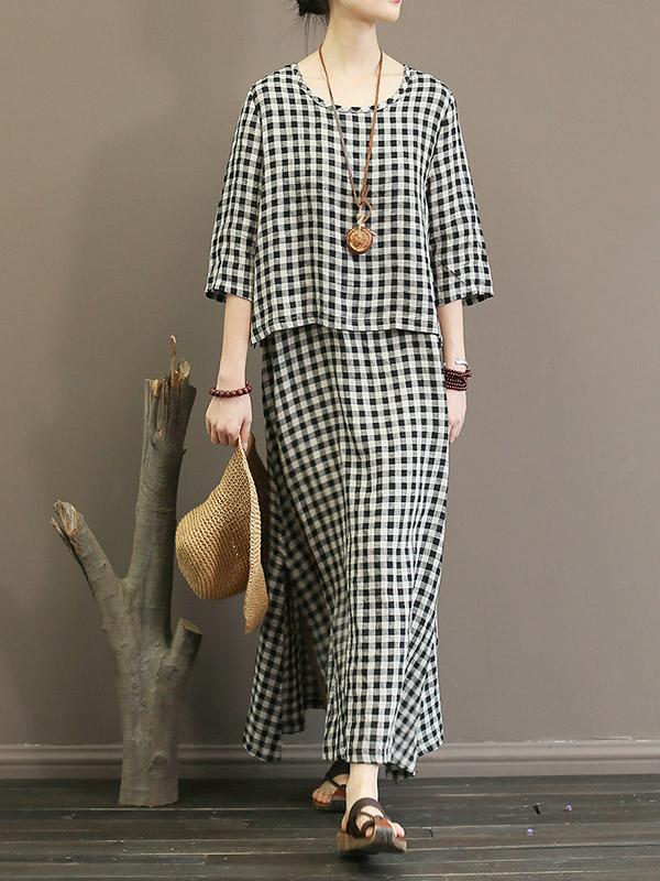 Vintage Original Plaid Maxi Dress