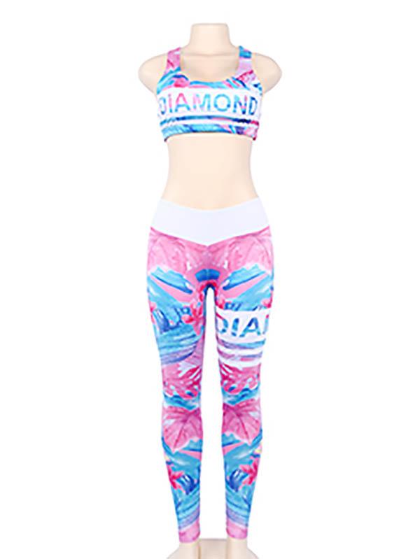 Printed Sports Bra And Leggings