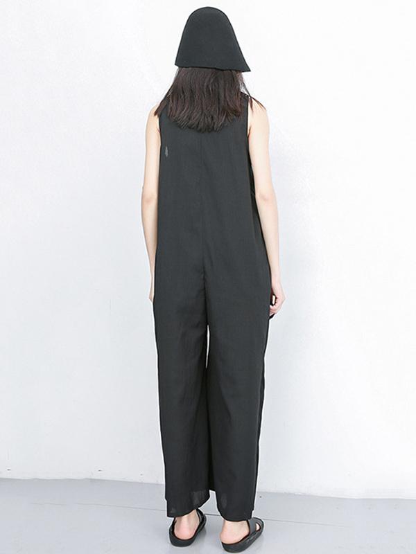 Loose Wide-leg Split-joint Jumpsuit