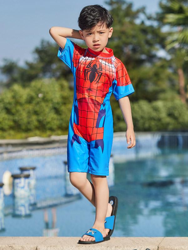 AONIHUA Spider Printed One Piece Boy Swimwear