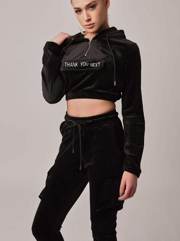 Letter Zipper Hoodie&Pants Sports Suits