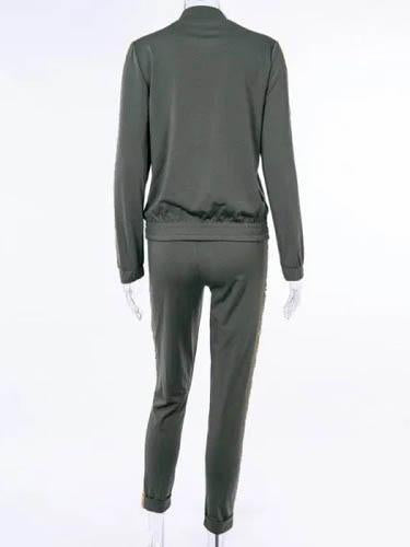 Fashion Sports Top And Athletic Pants Suits