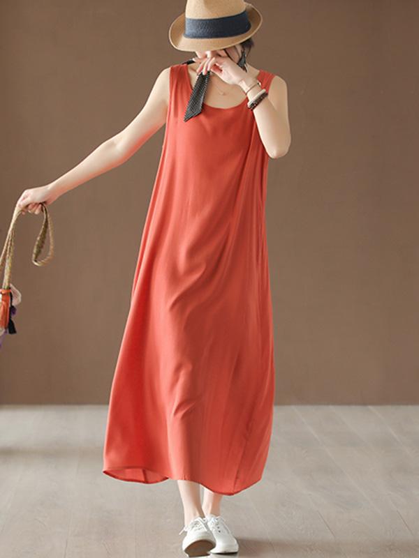 Loose Sleeveless Soft Long Dress