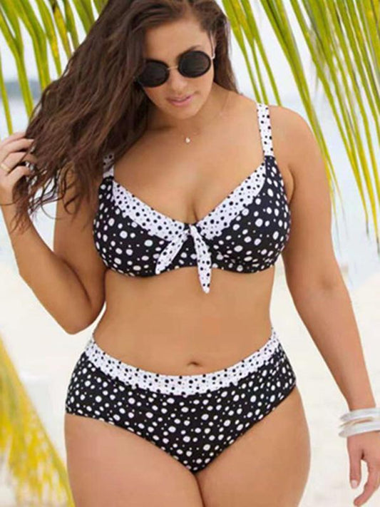 Plus Size Polka-Dot Bikini Set