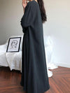 2 Colors V-neck Long Sleeves Belted Maxi Dress