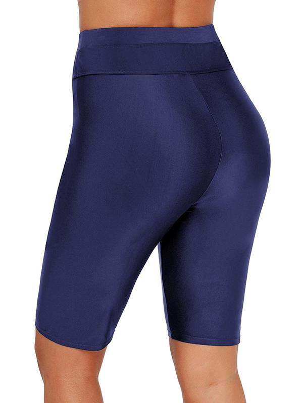 Plus Size Solid Elasticity Wrap Sports Shorts