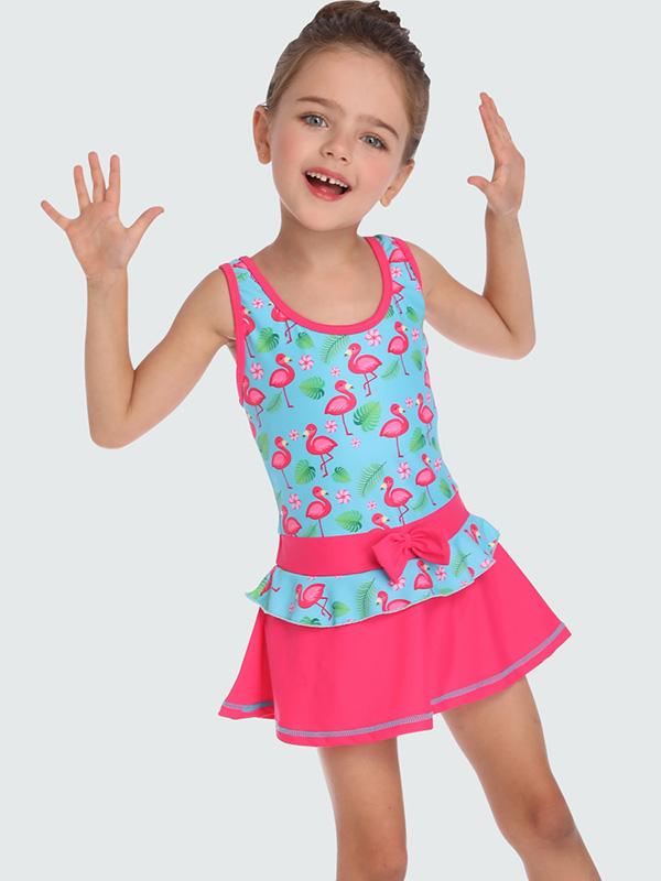 Fashion Flamingo Printed Kids Swimwear