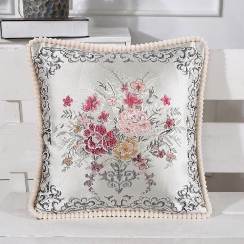 Printed Embroidered Pillow Case