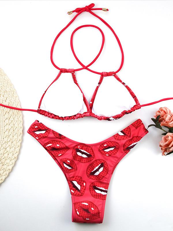 Lace Up Scrunch Bikini Set