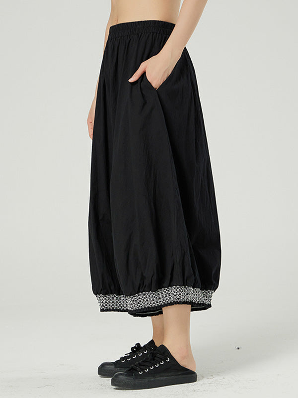 Casual Elasticity Waist Wide Leg Loose Pants