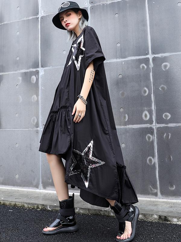 Oversize Asymmetric Stars Dress