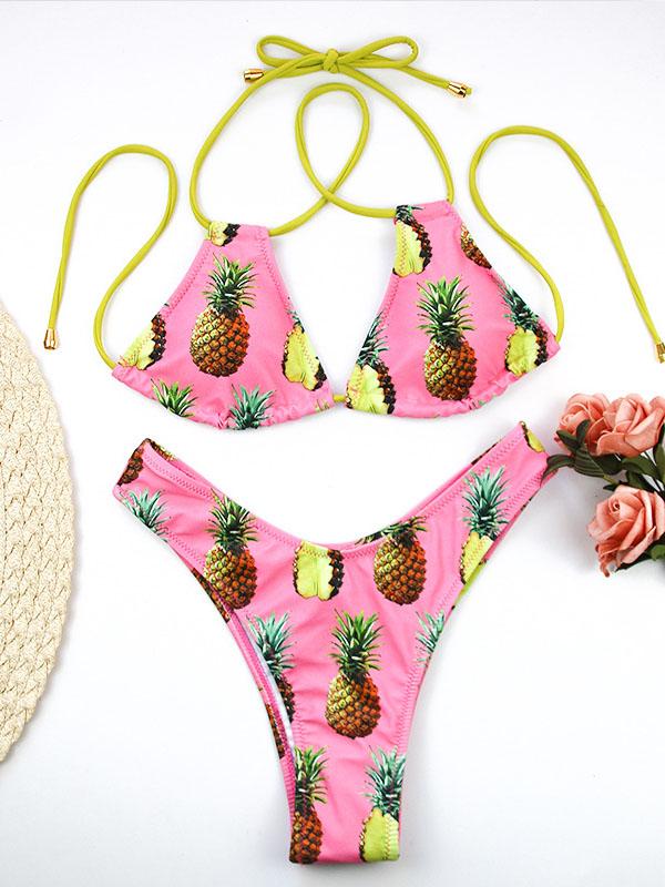 Lace Up Scrunch Bikini Set