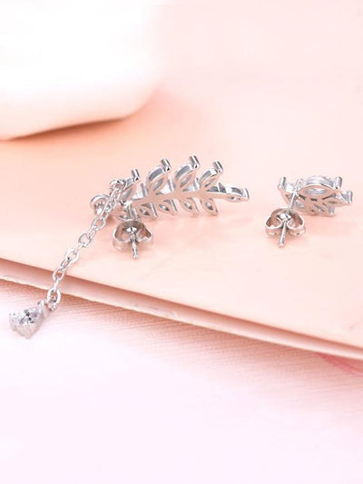 Asymmetric Leaf Shining Earrings