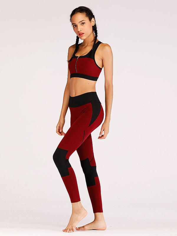 Split-joint Zipper Wrap Yoga Suits