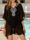 Batwing Sleeves See-through Cover-up