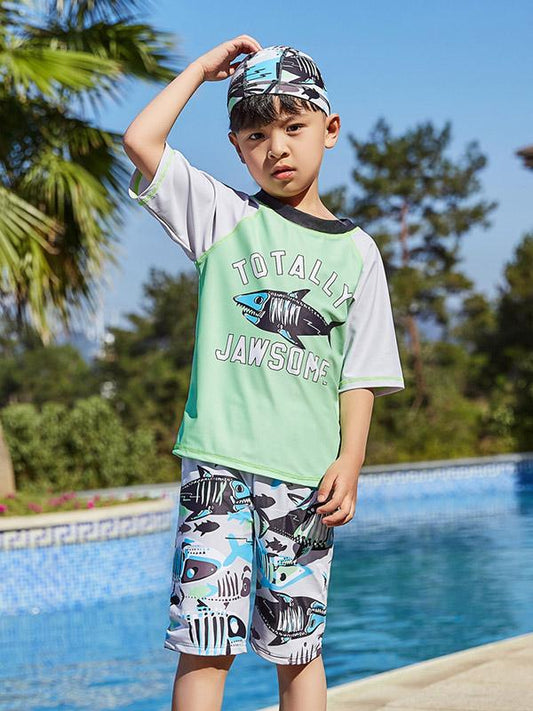 AONIHUA Green Little Boy Swimwear